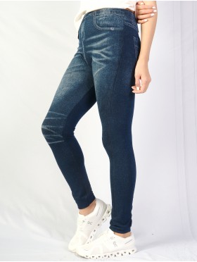 High Waist Denim Style Stretchy Legging (Fleece Lined)